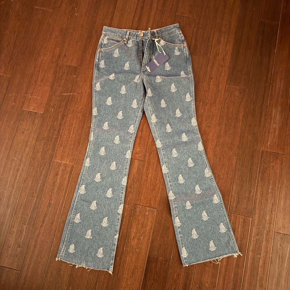 Wrangler Blue Patterned Flare Jeans